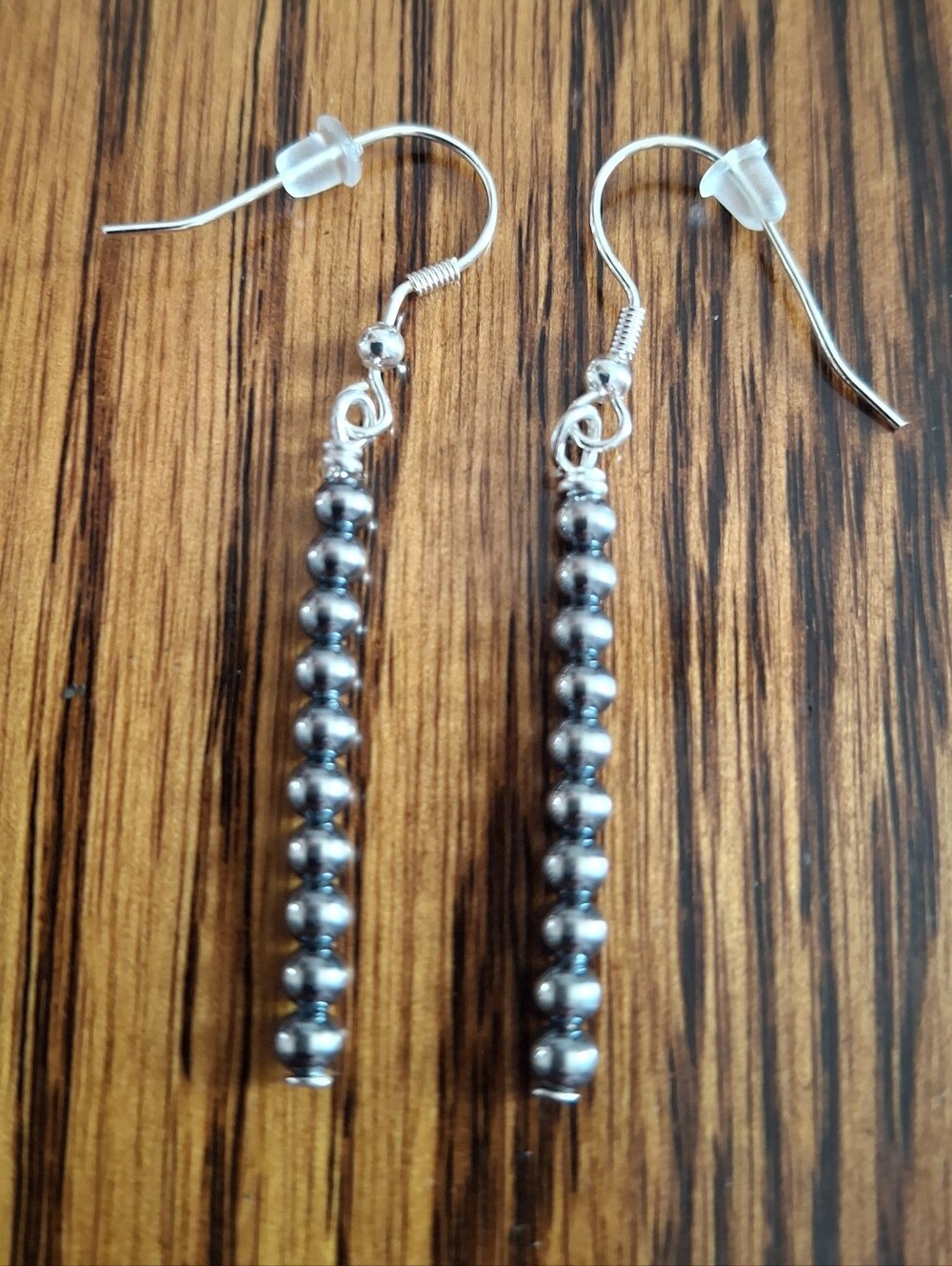 Desert Pearl 2mm Sterling Silver Dangle Matchstick Earrings